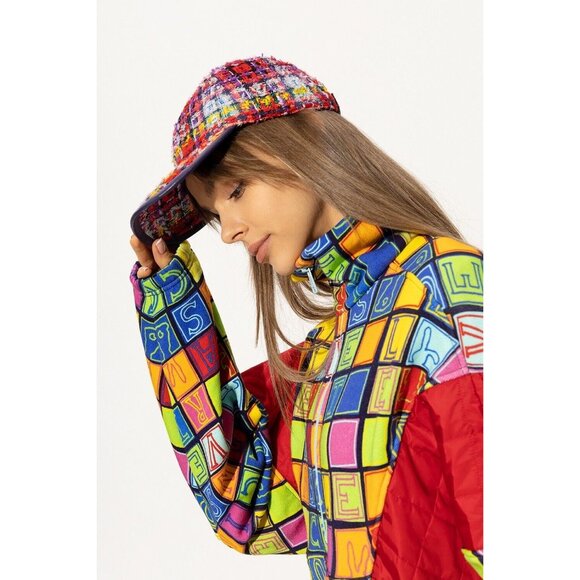 NWT Gucci Check Lamé Tweed Baseball Hat 'Multicolor SZ M - Picture 3 of 10